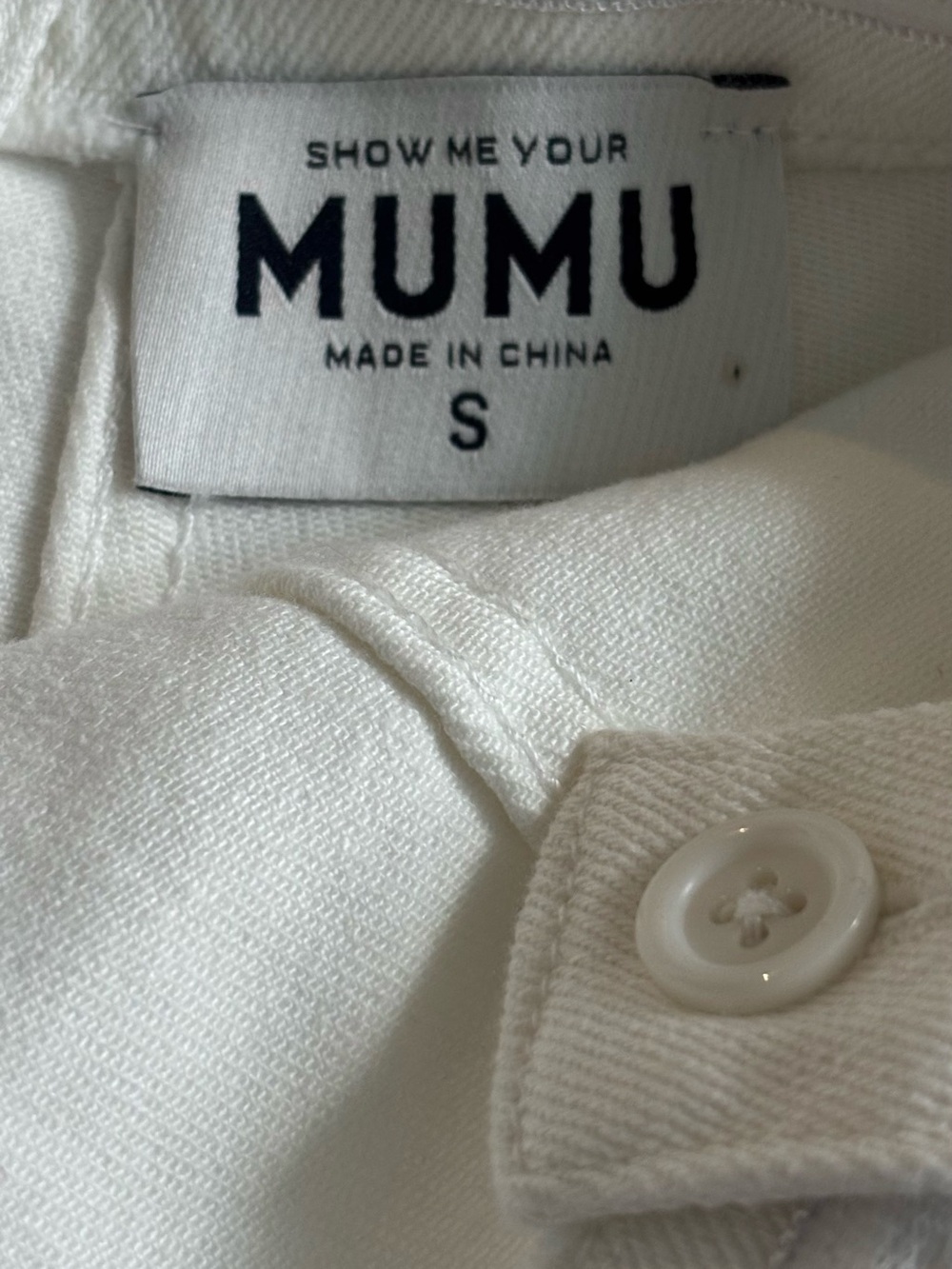 Show Me Your Mumu White Corset Denim Mini Dress Size S Detachable Straps - Picture 10 of 10